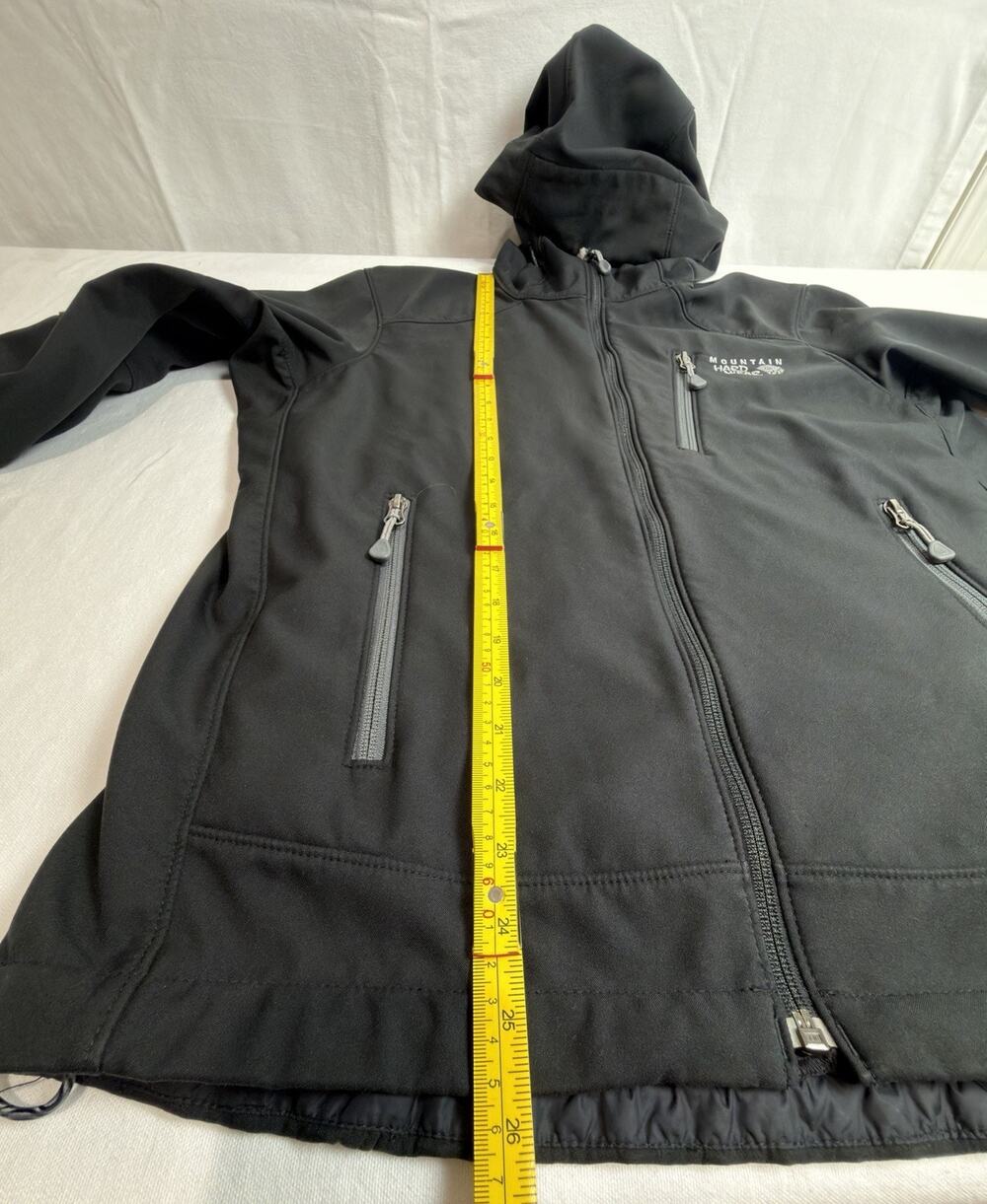 Mountain Hardwear Principia Softshell Jacket Men’s M Black Hooded Fleece Lined